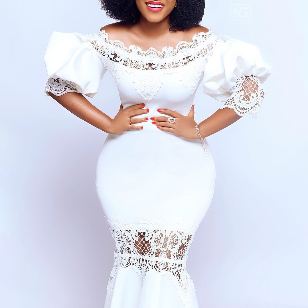 Women's Summer Casual Off Shoulder Cocktail Dresses Lace Mermaid