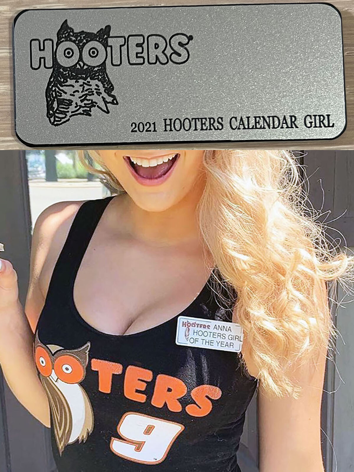 HOOTERS Engrave Customize Personalize YOUR NAME TAG Silver 2021 Calendar  Girl | eBay