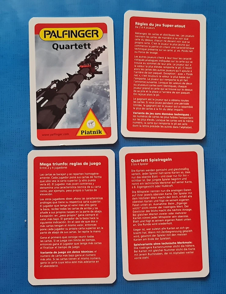 Auténticas cartas de juego Piatnik Palfinger 2008 cuarteto industrial Alemania Foto 2 de 4
