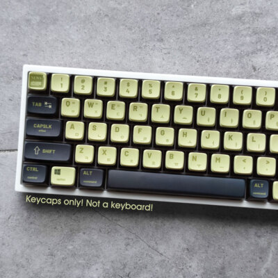 Retro Matcha Keycaps set PBT Dyesub Pudding for Cherry MX Mechanical Keyboards