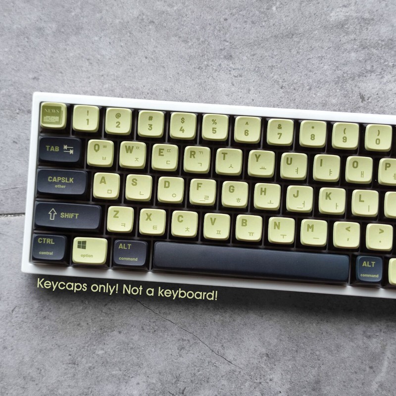 Retro Matcha Keycaps set PBT Dyesub Pudding for Cherry MX Mechanical Keyboards