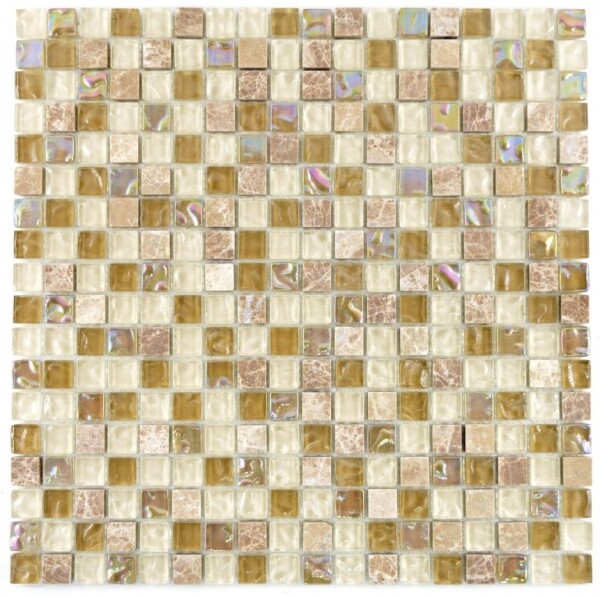Mosaikfliese Transluzent Hellbraun Beige Glasmosaik Crystal Stein Hellbraun ...-image