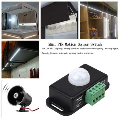 Mini PIR Motion Sensor Switch For LED Strips - USB Powered, 5-24V DC, Adjustable Timer, For DIY Lighting (Black) - View #6