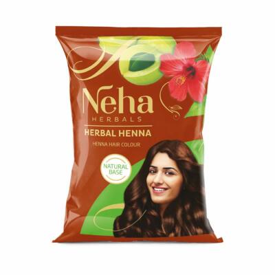 NEHA HERBALS HENNA HAIR COLOR BROWN 15G (Pack of 10) Free Shipping