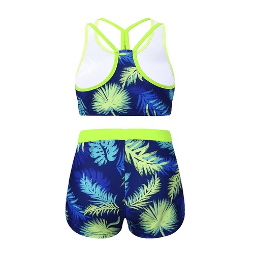 Girls Two Pieces Swimsuits Sleeveless Beach Swimwear Sunbathing Bathing Suits - Picture 8 of 77