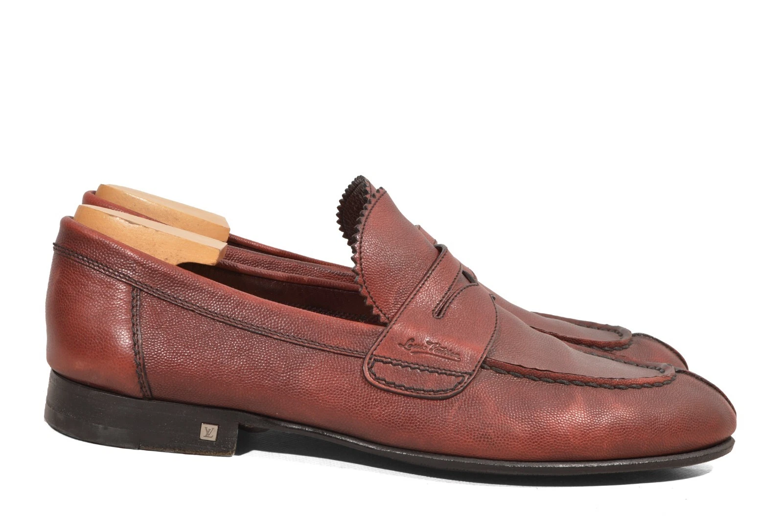 LOUIS VUITTON（LV） Grandi scarpe mocassino uomo Louis Vuitton 8.5UK 9.5US 42.5EU pelle bordeaux