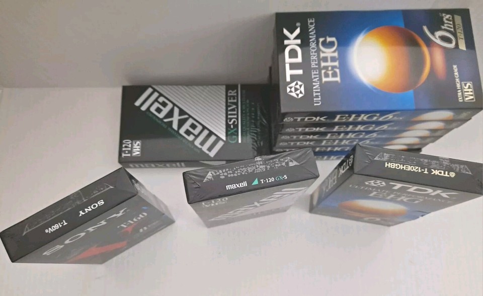 Blank VHS Tapes TDK Ultimate Performance EHG T120 6 HRS + Max/Sony 10