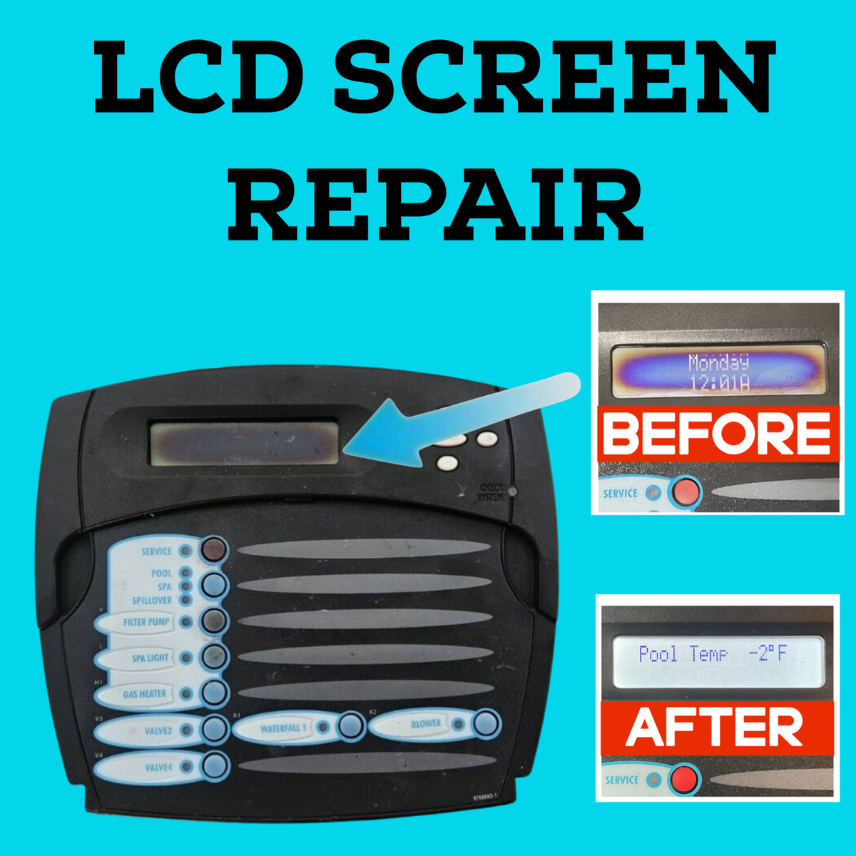 REPAIR LCD Hayward GLX-LOCAL-PS-8 Local Display AquaLogic P
