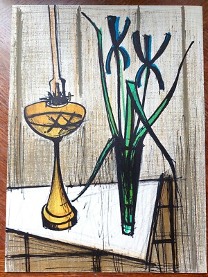 Bernard BUFFET Original lithograph ''Nature morte aux iris'', 1979