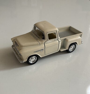 New 5'' Kinsmart 1955 Chevy Stepside 3100 Pick Up Truck Diecast Model 1:32 White