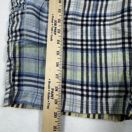 Tommy Bahama Relax 100% Linen Shorts Men's 35 Blue Plaid Casual Beach - Picture 9 of 9