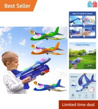 Kids Foam Airplane Launcher Toys - 2 Modes, 3 Colorful Planes Included