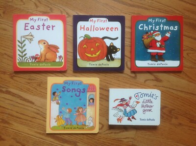 Lot 5 TOMIE DePAOLA Board Books MY FIRST EASTER Halloween CHRISTMAS Songs + VGC