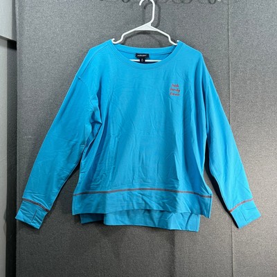 Studio Park x Kerstin Lindquist Priorities Pullover Aqua Blue Size Medium