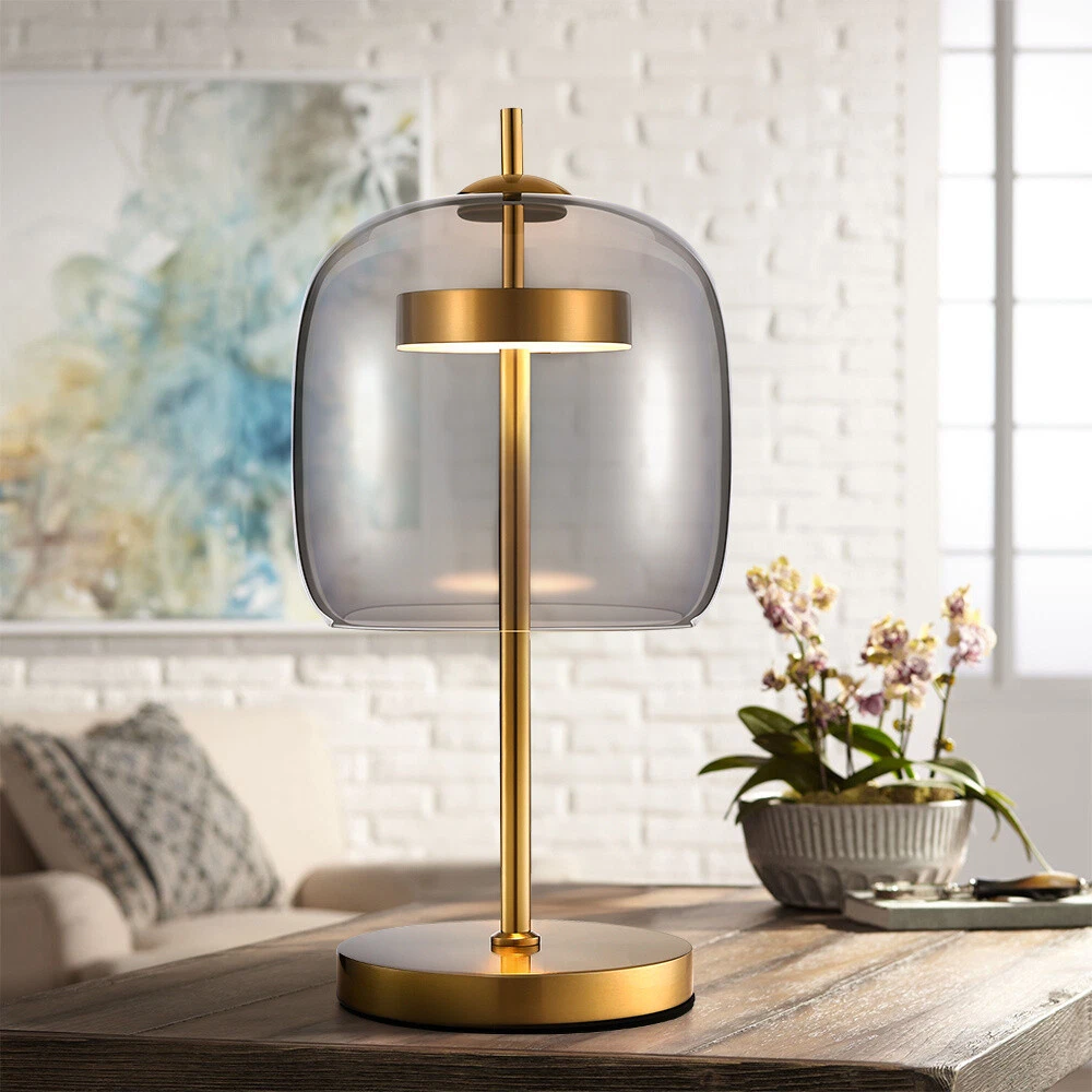 Gray glass table lamp online