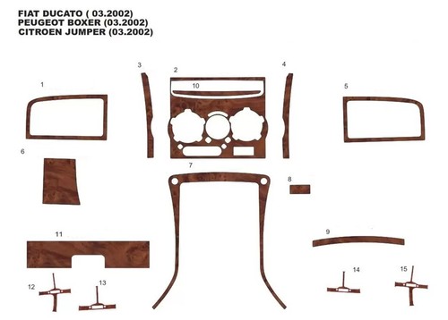 Kit De Acabado Interior Para Ducato Jumper Boxer 2002 - 2006 Caoba 12 Pzs - Imagen 2 de 3