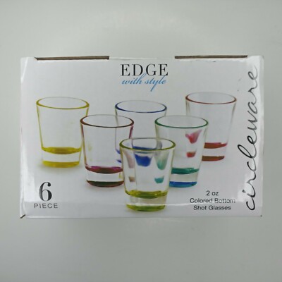 Circleware Edge With Style Heavy Base Shot Glasses ( 2 oz Multicolor )