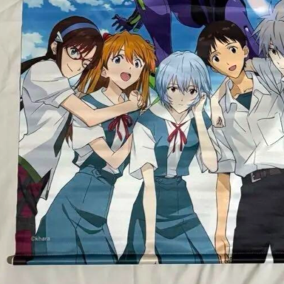 Evangelion Asuka Rei Mari Shinji Kaworu B2 Tapestry Wall Scroll