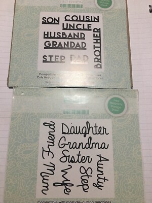 First Edition Craft Step Dad Mum Grand Aunty Cousin Uncle Wife Husb Cutting Dies