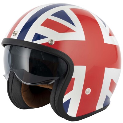 Viper RS-V06 Open Face Motorcycle Helmet - British Union Jack Design, ECE22.06 Approved