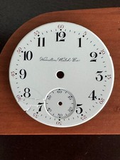 VINTAGE 18 SIZE HAMILTON POCKET WATCH PORCELAIN DIAL FEET 3, 18, 38.5