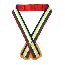 OES SASH: Vibrant Elegance with Five Color Moire Ribbon