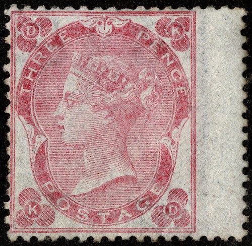 GB QV SG76 (J26-2) 3d bright carmine-rose, KD, mint, wing margin, emblems