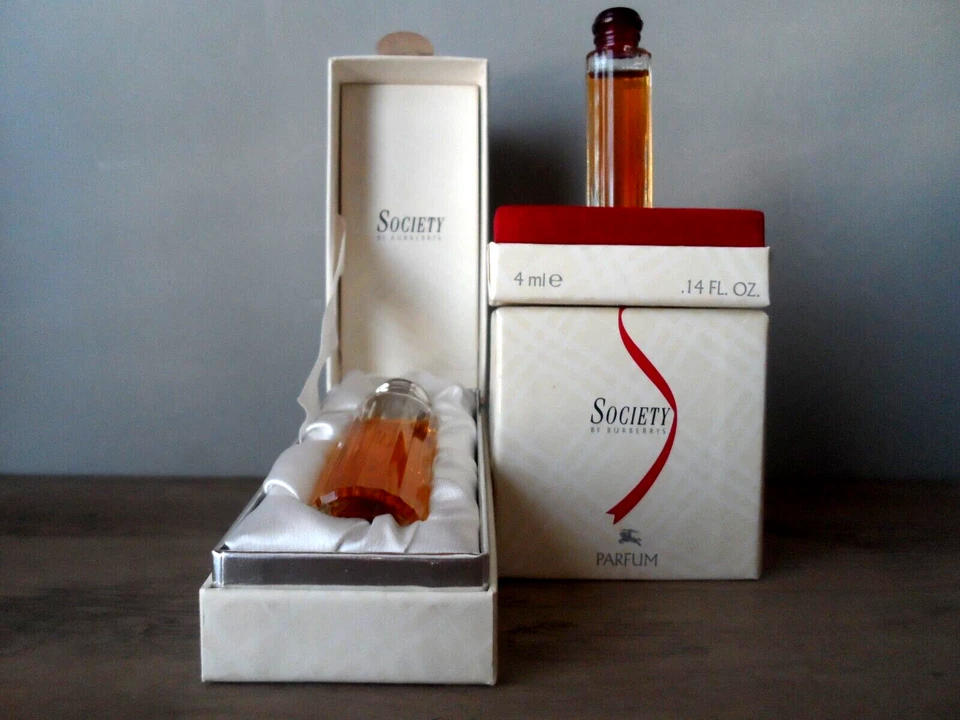 Lote de perfumes Society Burberrys 0,25 oz / 7,5 ml + 0,14 oz / 4 ml nuevo en caja vintage Foto 2 de 4