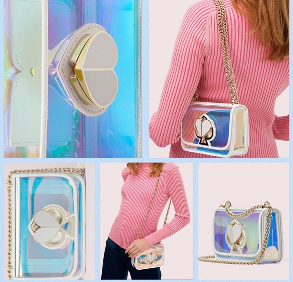 Kate Spade Nicola Chain Bag Iridescent Opticwhite Heart Kate Spade Nicola Chain Bag Iridescent Opticwhite Heart