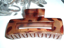 Vintage Leopard Print Lucite Large Hair Claw Clip
