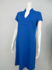 RULON REED Blue V-Neck Short Sleeve Dress Sz M Made in USA