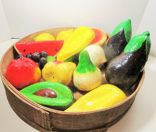 Paper Papier Mache Fruit Vegetables Table Display Home