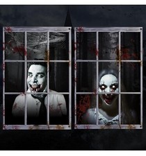 2 Pack Halloween Ghost Curtain Decorations Halloween Window Scary Female Ghos...