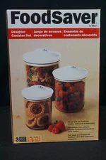 FoodSaver Snail Vacuum Seal Canister Container Set of 3 Tinted 80/50/24 Oz NEW