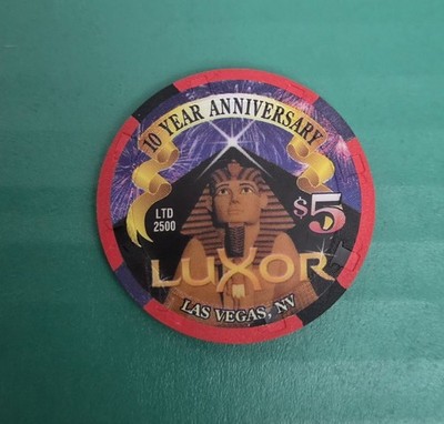Luxor Casino Las Vegas, NV $5 10th Anniversary Casino Chip