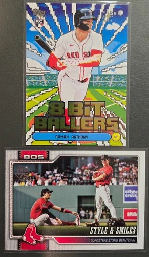 2026 TOPPS ROMAN ANTHONY 2 CARD RC LOT 8 BIT BALLERS STYLE & SMILES