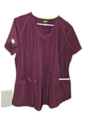 Scrubstar Scrub Top Sz XLg Maroon Cute