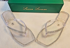 Lauren Lorraine Tampa Clear Rhinestone Sandals Women  s Size 6 New Box DEFECT
