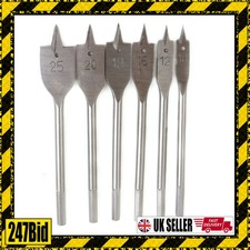 Flat Spade Drill Bits Wood Boring Hole Saw Cutters 6pc Set 10,12,16,18,20,25mm