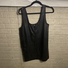 Asos Womens Black Faux Leather Front Zipper Sleeveless Mini Dress Size 2