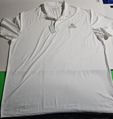 Augusta National (ANWA) Men's 5XL White Golf Polo Shirt Short Sleeve Polyester