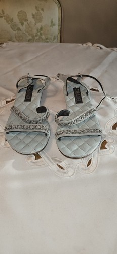 Chanel Quilted Leather Sandals Sz 39C Us 7.5 - Picture 1 of 7