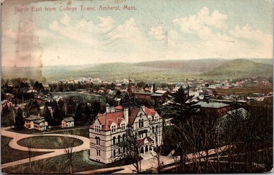 View From College Tower Amherst Massachusetts MA DB Postcard XJ7