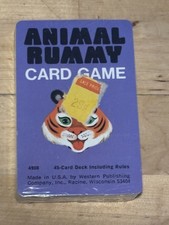 Animal Rummy Card Game By Whitman 1970  s 4908 Complete SEALED Retro Vintage FUN