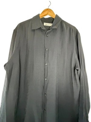 Zara Men s Black Long Sleeve Button-Up Shirt Relaxed Fit Size Large