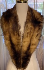Vintage Genuine Mink Fur Collar Stole Wrap Scarf Full Body