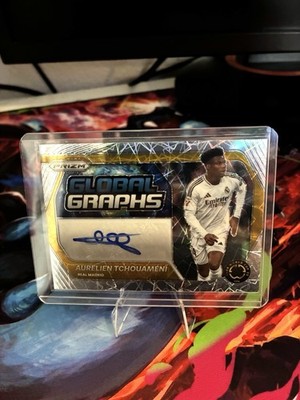2025 Panini Prizm Club World Cup Aurelien Tchouameni Global Graphs Auto Lazer