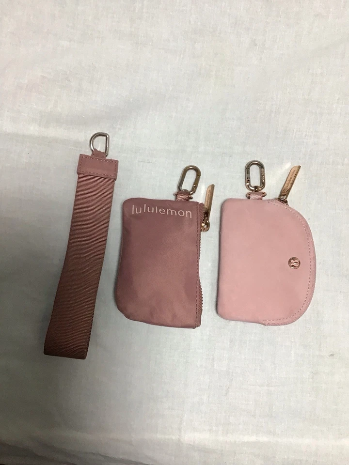 Lululemon Dual Pouch Wristlet Wallet Pink Salmon Modern Travel Accessory - Image 3 of 3