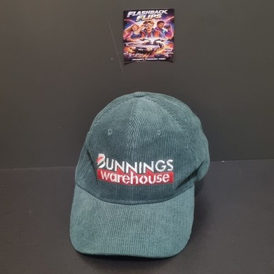 Bunnings Warehouse Corduroy Snapback Green Hat Cap Embroidered Logo OSFA GC