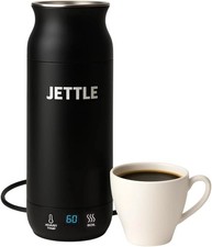 Portable Electric Kettle, 450ml Travel Water Boiler with LED, Black 304 stainl